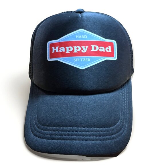 NEW - Happy Dad Hard Seltzer Snapback Foam Trucker Hat Black Mesh Back OSFA - Picture 1 of 6